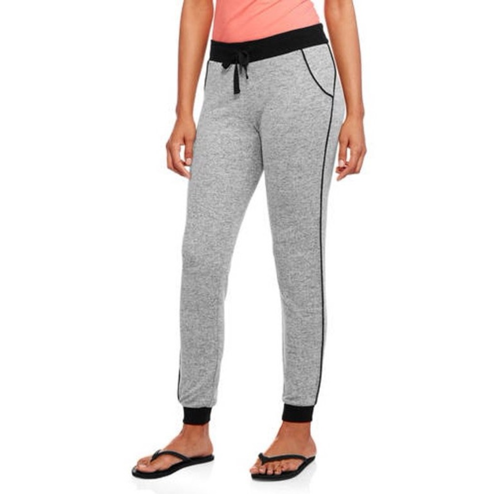 No Boundaries Juniors' Small Black & Gray Hacci Joggers
